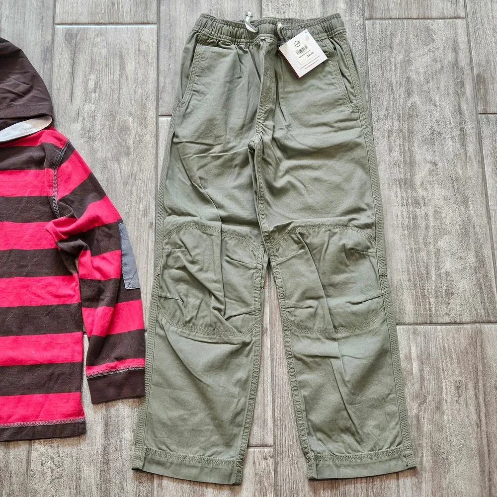Hanna Andersson Pants Hoodie Set Kids 130 Striped Long Sleeve Rugby Utility Play